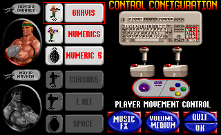 Total Carnage -- control scheme configuration