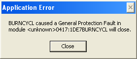 Burn: Cycle General Protection Fault