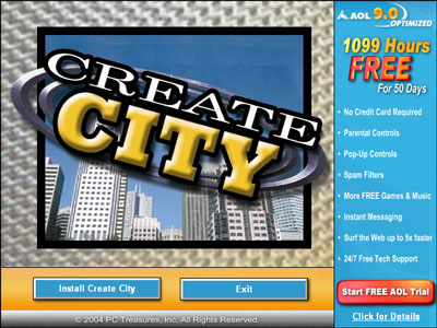 Create City and it's AOL offers