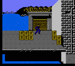 Dirty Harry (NES) -- Jumping around Alcatraz in view of the Golden Gate Bridge