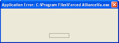Force Alliance: The Glarius Mandate — Error dialog