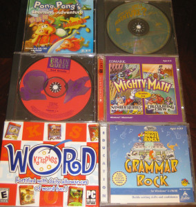Pong Pong, Brain Quest, Word Krispies, Grammar Rock, Spell Adventure