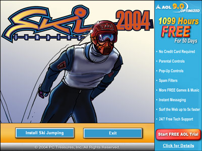 Ski Jumping 2004 -- AOL Install Screen