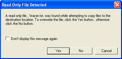 Tracer error dialog #1