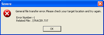 Tracer error dialog #1