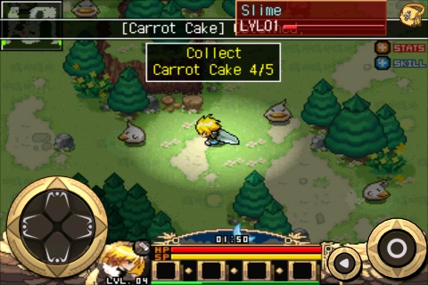 Zenonia -- mini-quest to reclaim carrot cake from slime monsters